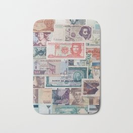 Banknote Pattern Money From World Cuba Sweden Italy Australia Quatar Russia Mozambico And More Edit View Bath Mat