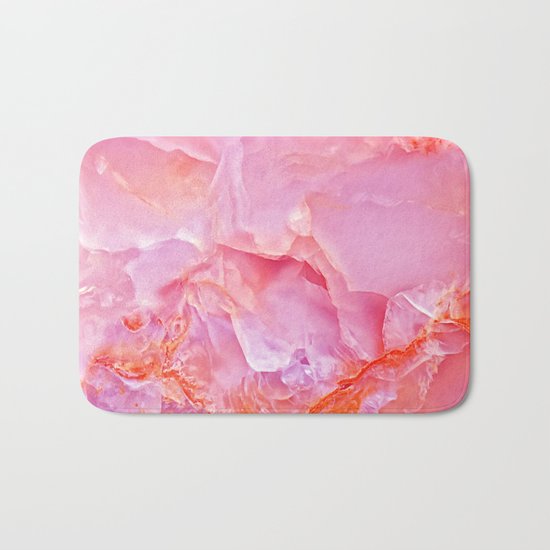 Pink onyx marble Bath Mat