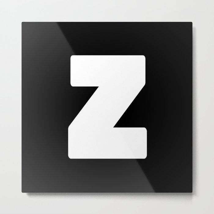 Z (White & Black Letter) Metal Print
