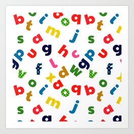 colourful alphabet Art Print
