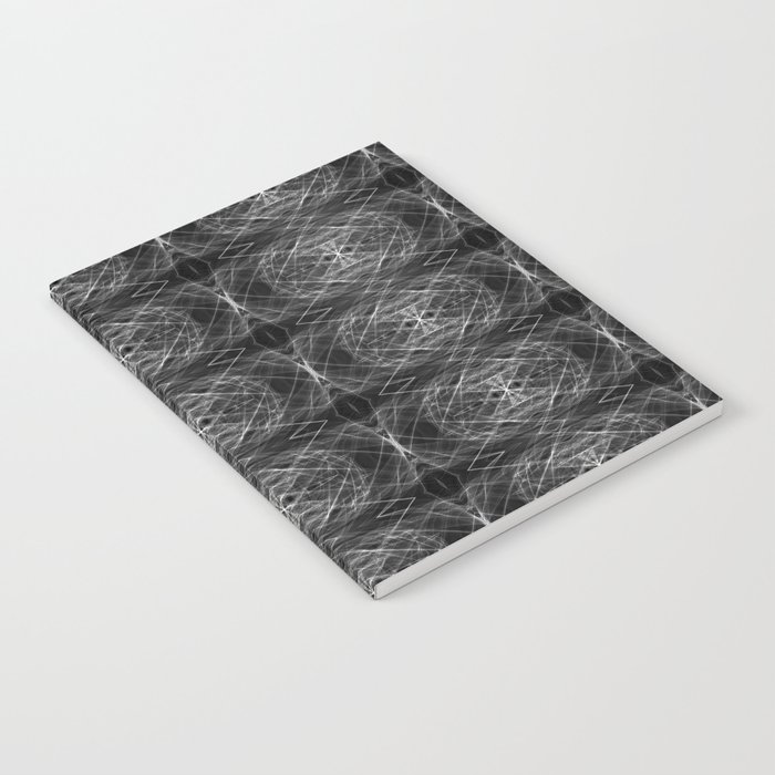 Liquid Light Series 7 ~ Grey Abstract Fractal Pattern Notebook
