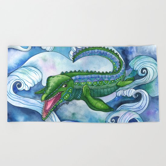 Mervyn the Marvelous Mosasaurus Beach Towel