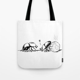 Dung beetle in love Tote Bag