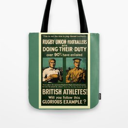 British rugby, football players call for duty Tote Bag
