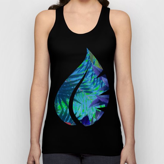 Colorful abstract palm leaves Unisex Tank Top
