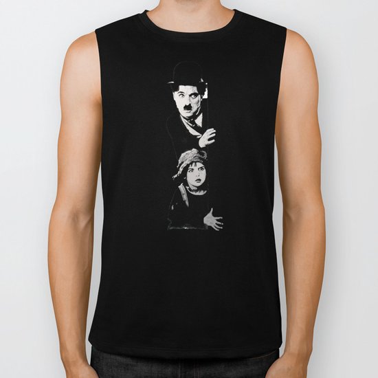 Chaplin and the kid - turquoise Biker Tank