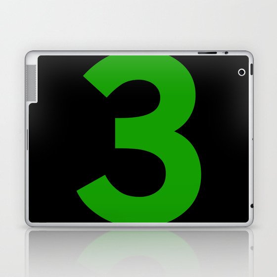 Number 3 (Green & Black) Laptop & iPad Skin