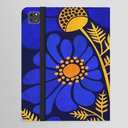Wildflower Garden iPad Folio Case | Bright, Floral, Indigo, Daises, Bold, Nature, Wildflowers, Gold, Cobalt, Painting 
