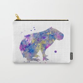 Capybara Watercolor Painting Carry-All Pouch | Painting, Watercoloranimal, Paintsplashes, Animal, Rodent, Nature, Watercolorcapybara, Abstract, Modern, Colorful 