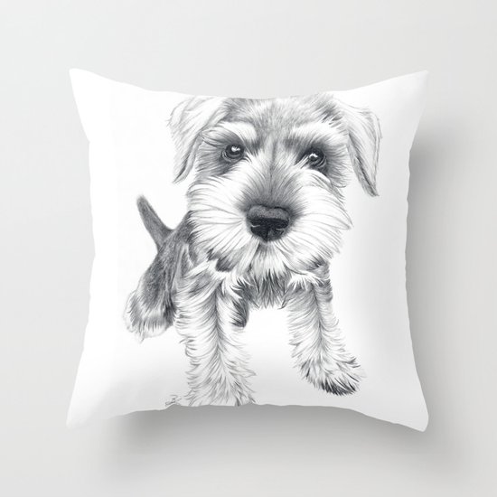 Schnozz the Schnauzer Throw Pillow