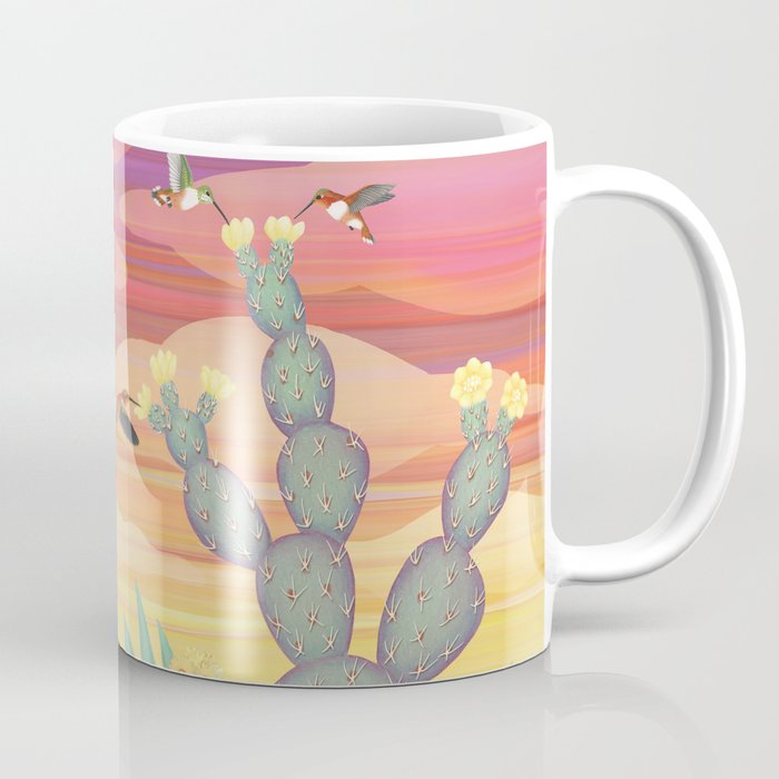 rufous hummingbirds & cactus Coffee Mug