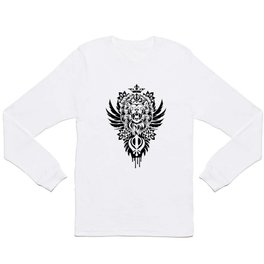 Sikh Khanda Winged Lion Long Sleeve T Shirt | Lion, Waheguru, Punjabi, Khalsa, Nanak, Tattoo, India, Graphicdesign, Sadhu, Indian 