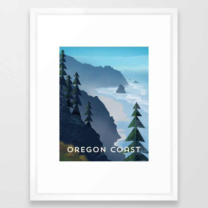 Oregon Coast Framed Art Print by jennytiffany Society6