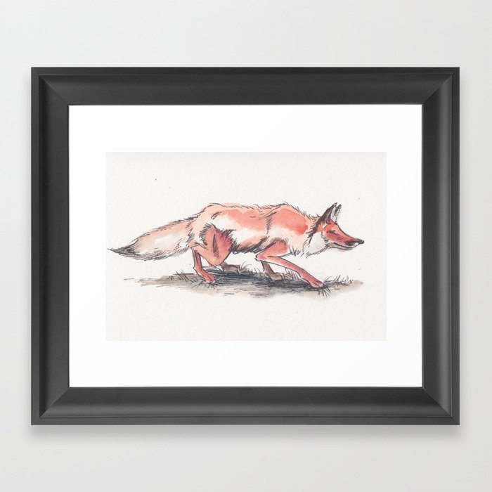 Stalking Fox Framed Art Print