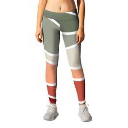 Green and red retro style design Leggings