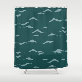 Scandinavian wave pattern 05 Shower Curtain
