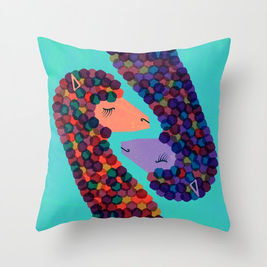 Alpacas in Love Throw Pillow