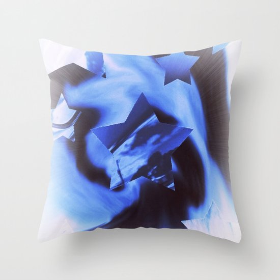 Starburts II cold blue Throw Pillow
