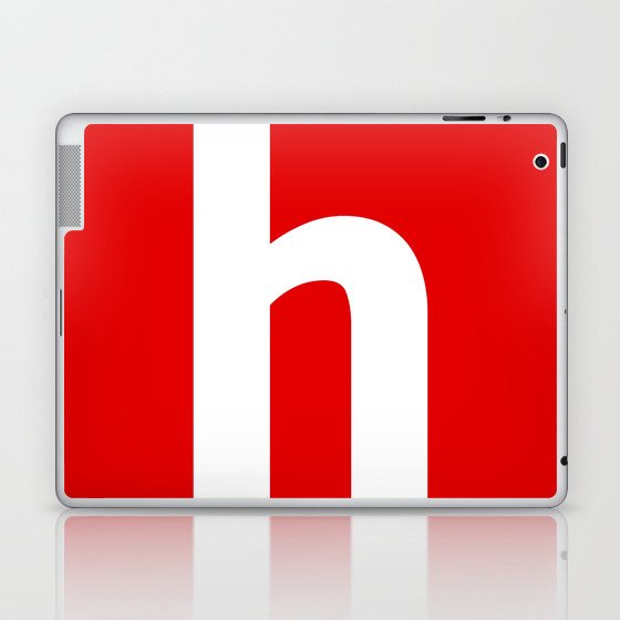 letter H (White & Red) Laptop & iPad Skin