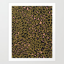 Leopard Spots Olive Art Print
