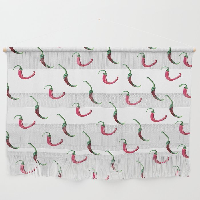 Chili Peppers Hot Food Pattern  Wall Hanging