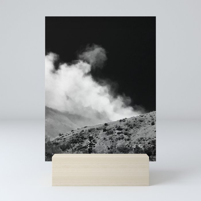 Boy Walking In Front Of Northern Nevada Forest Fire Mini Art Print By Artnevada Society6