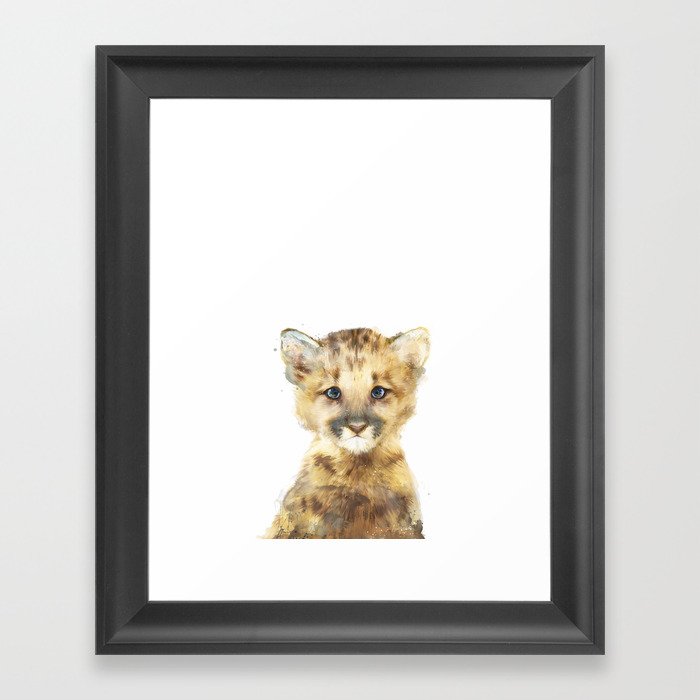 Little Mountain Lion Framed Art Print