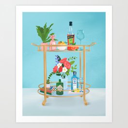 Bar Cart Art Print