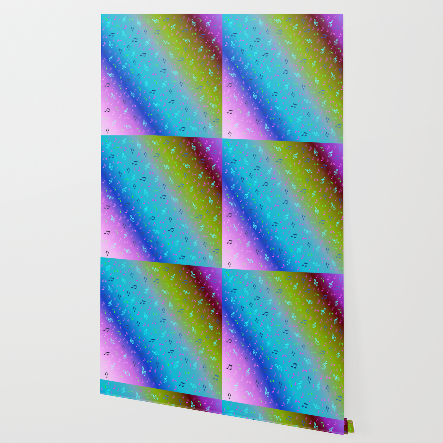 Colorful Blue Music Notes Abstract Art Artistic Background