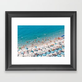 Amalfi Coast Beach Aerial Framed Art Print