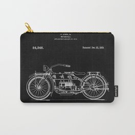 Motorcycle Blueprint 1919 Carry-All Pouch | Vintage, Antique, Bike, Blueprintdrawing, Plan, Wheels, Motorcycleblueprint, Patentdrawing, Painting, Blueprint 