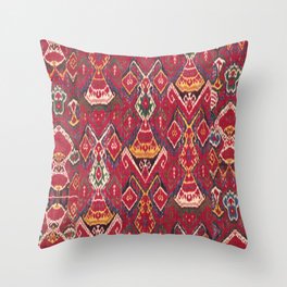 Antique Red Patterned Weave Throw Pillow