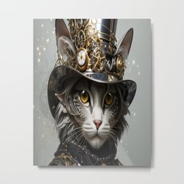 Steampunk Cat No.1 Metal Print