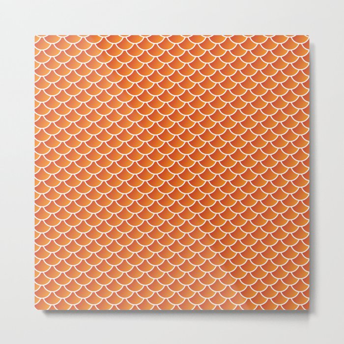 Fish Scales (Orange) Metal Print
