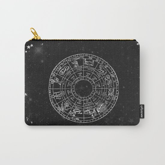 Black and White Vintage Star Map Carry-All Pouch