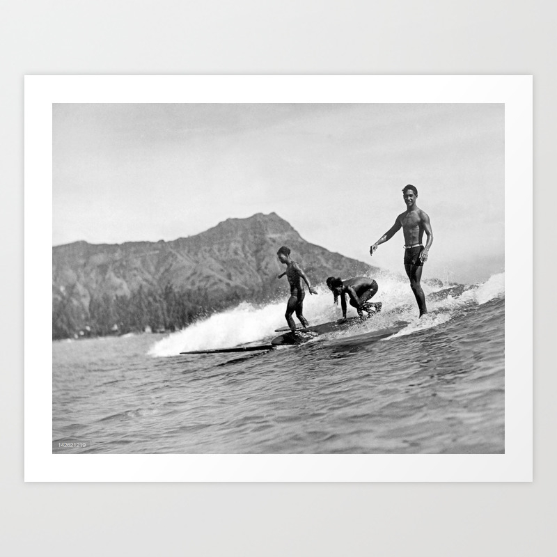Surfing Diamond Head, Hawaii 2 Art