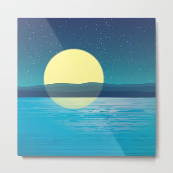 Night at the sea Metal Print