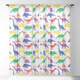 Dinosaurs - White Sheer Curtain