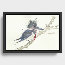 Kingfisher with Tie Framed Canvas