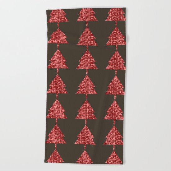 Christmas Tree brown Beach Towel