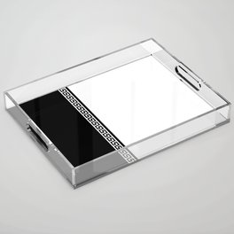 Greek Key 2 - White and Black Acrylic Tray