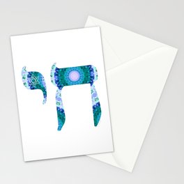 Jewish Art - Chai 3 - Sharon Cummings Stationery Card