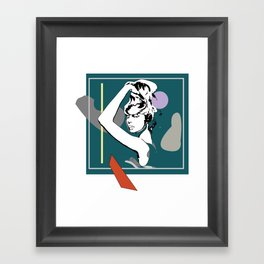 Glamour disco pop lady Framed Art Print