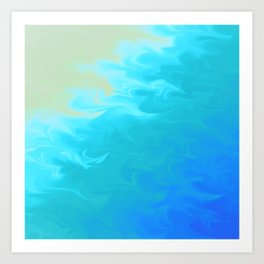 Carolina Shore Liquified Tropical Shoreline Art Print | Tropical, Carribean, Flowing, Flow, Painting, Fantasy, Underthesea, Vacation, Liquified, Tropics 