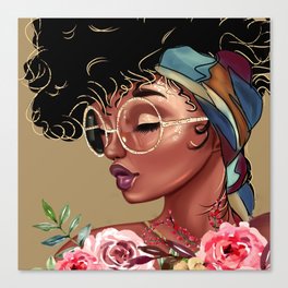 Solitude Blank: African American Black Woman Artwork Canvas Print