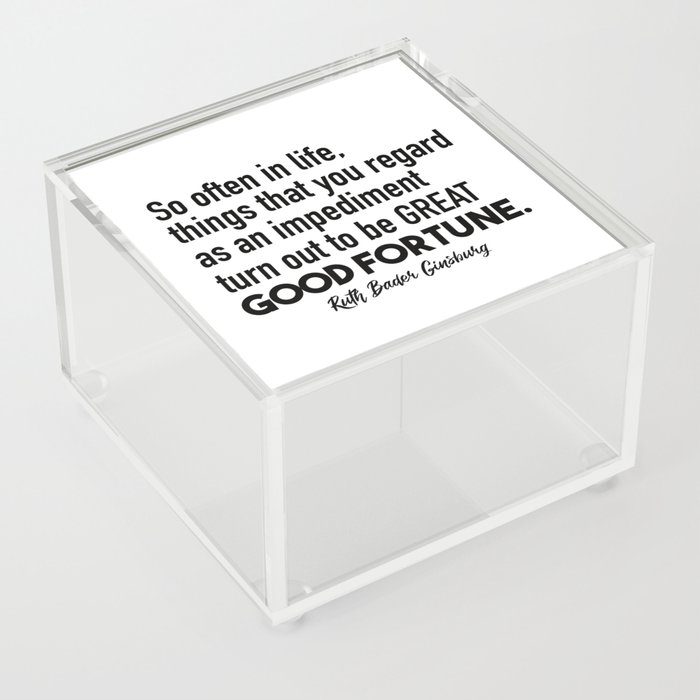 Good Fortune. Ruth Bader Ginsburg Acrylic Box