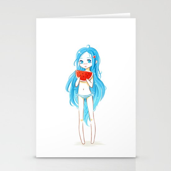 Watermelon 3 Stationery Cards