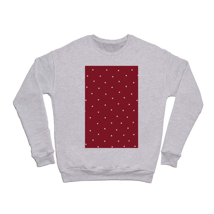 White Dots on Red Christmas Pattern Background Crewneck Sweatshirt