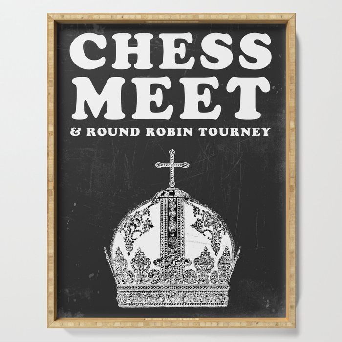 Chess Art Print, Black and White, Chess Poster, Sports Poster, Chess Art, Chess, Typography Art, Chess Print, Housewarming, Chess Meet, Tournament Gift, Chess Match, Chess Game Art Serving Tray