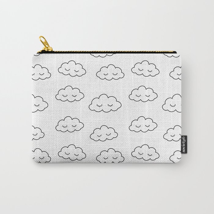 Dreaming clouds in black and white Carry-All Pouch